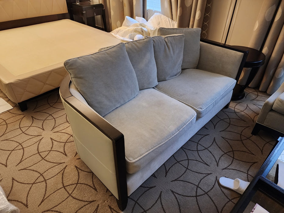 Round Leather Back Loveseat