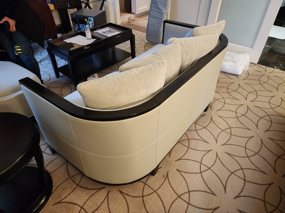 Round Leather Back Loveseat