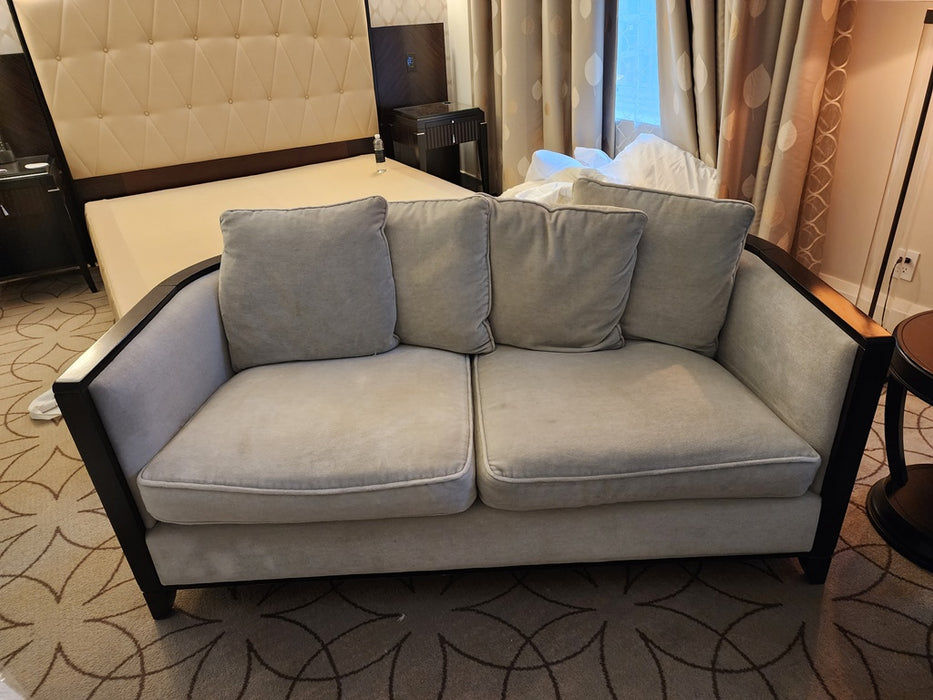 Round Leather Back Loveseat