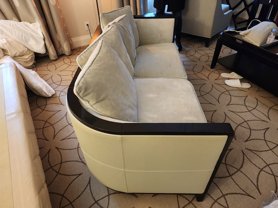 Round Leather Back Loveseat