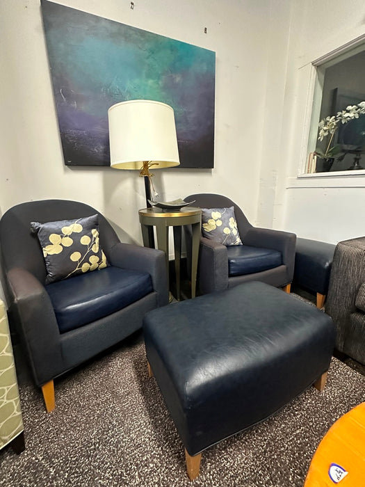Blue accent chair