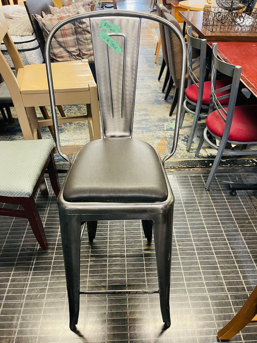 Metal industrial look bar stool