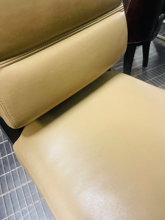 Cream Leather like dining Chair
