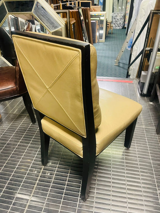 Cream Leather like dining Chair