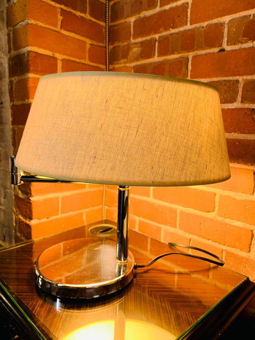 Chrome Swing Arm Table Lamp