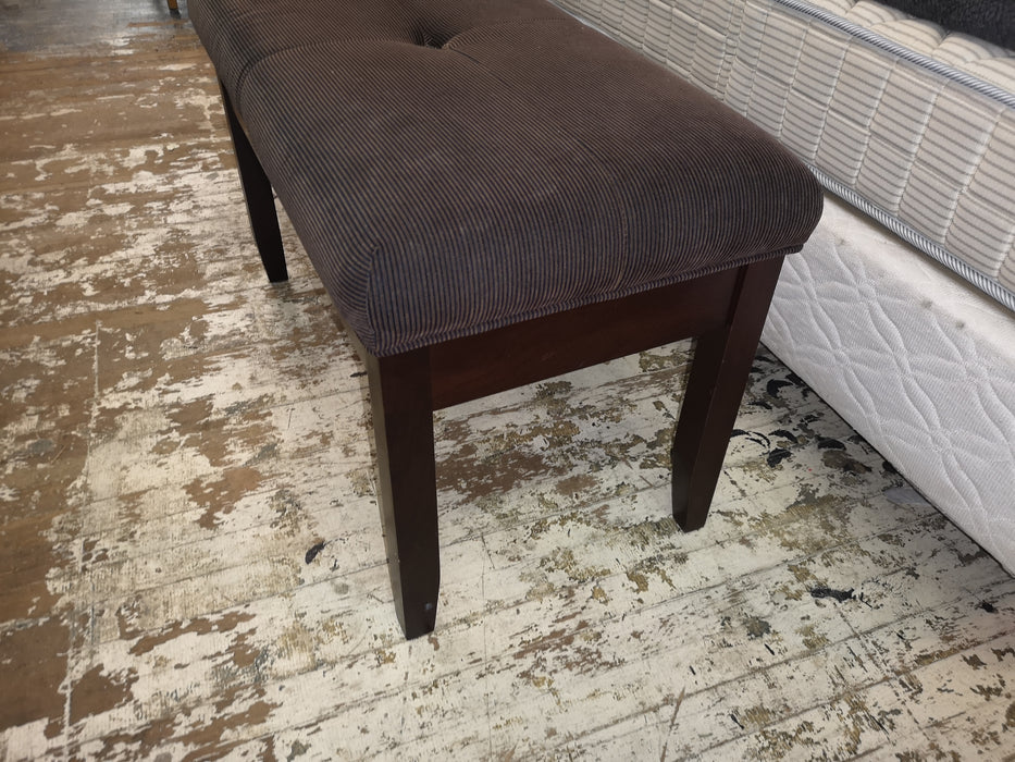 Brown Upholstered Ottoman CLW