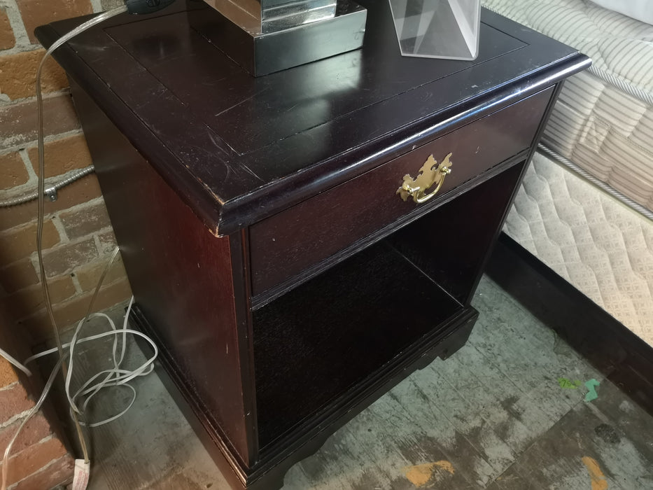 Dark Wood Bedside Table