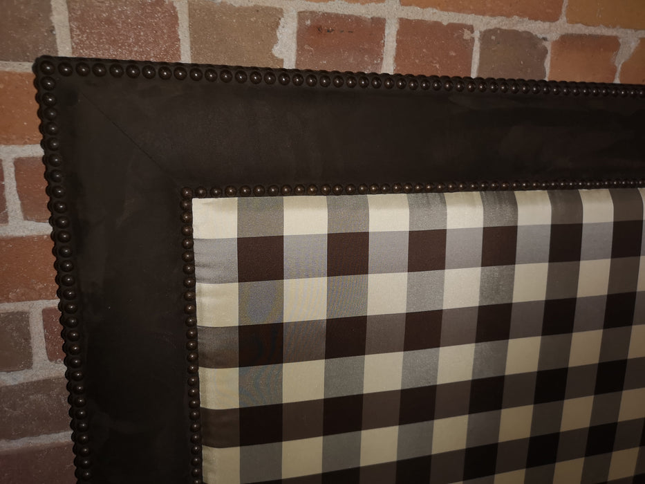 Queen/California King Checkered Upholstered Headboard