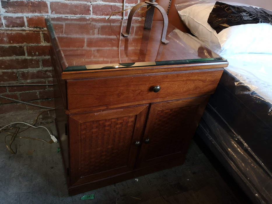 Bedside Table with Glass Top FSW