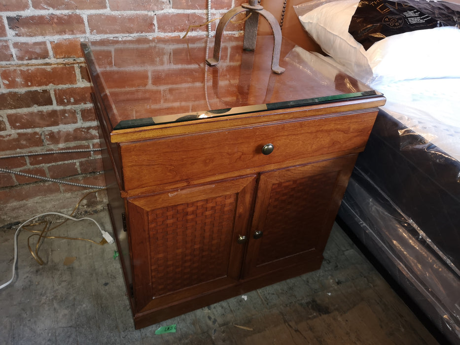 Bedside Table with Glass Top FSW