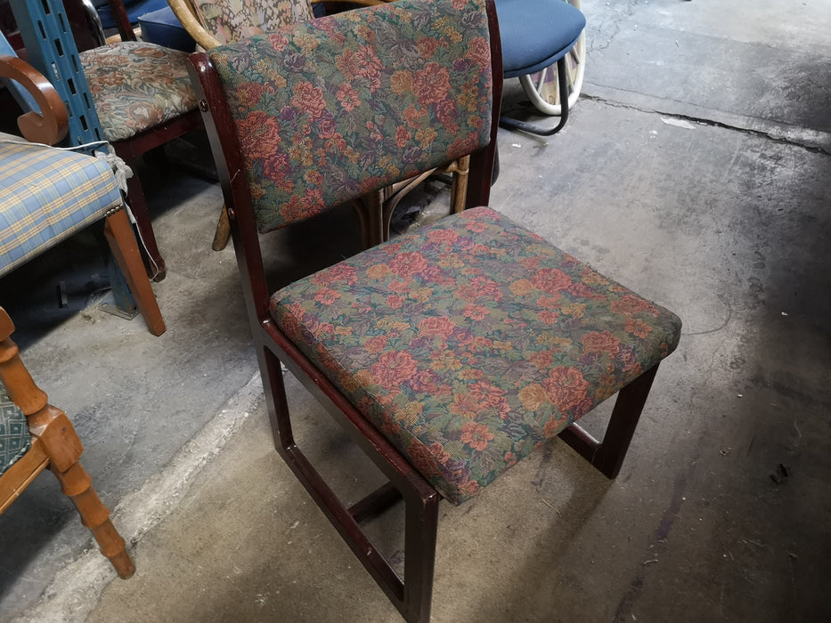 Dark Floral Print Dining Chair