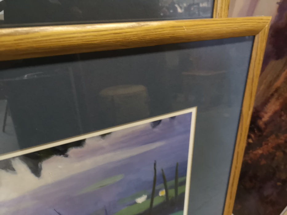 Large Wood Frame Lily Pad Art
