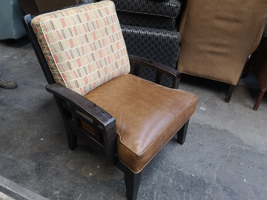Black Wood Large Armchair