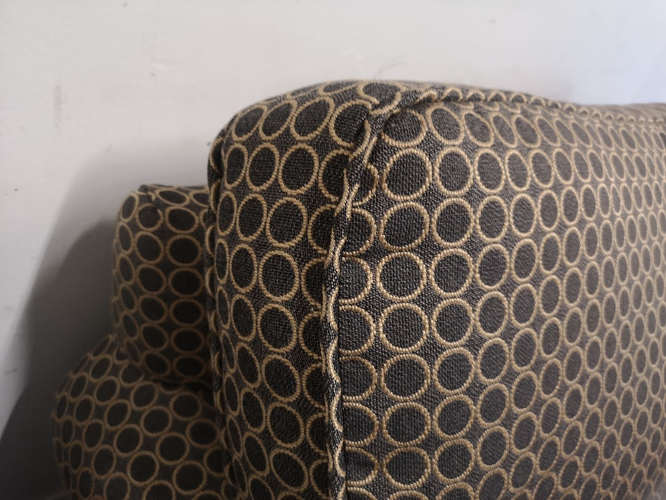Grey Circle Print Upholstered Chairs