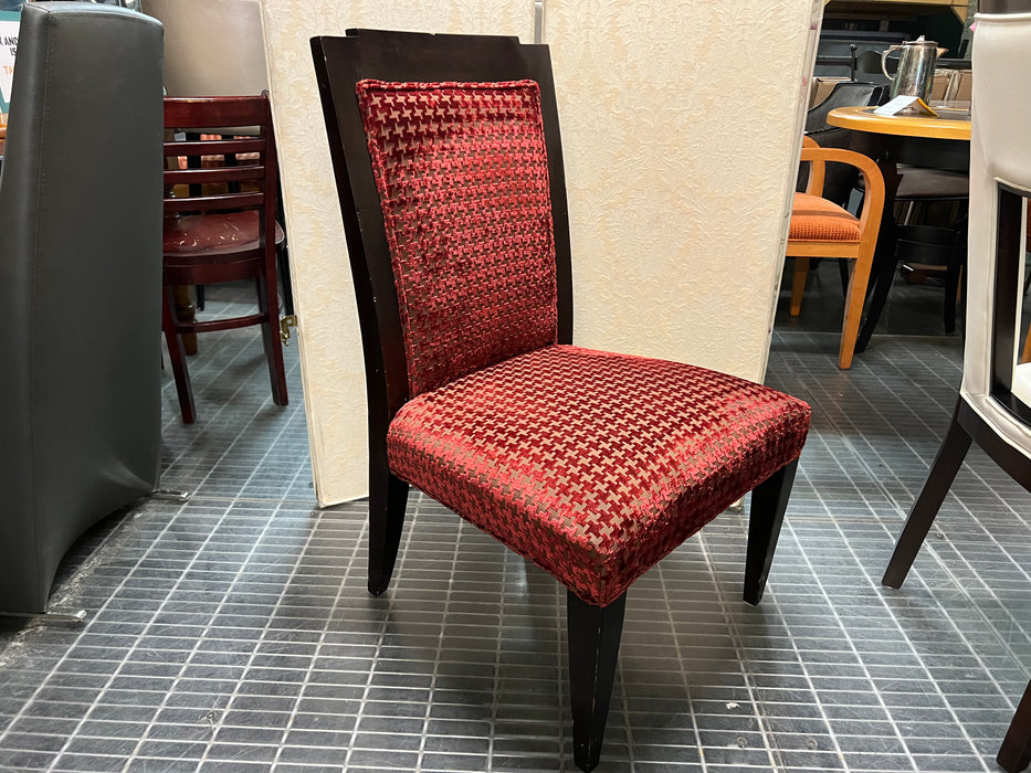 Dark red velvet dining chair