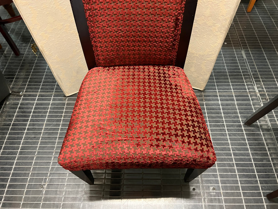 Dark red velvet dining chair