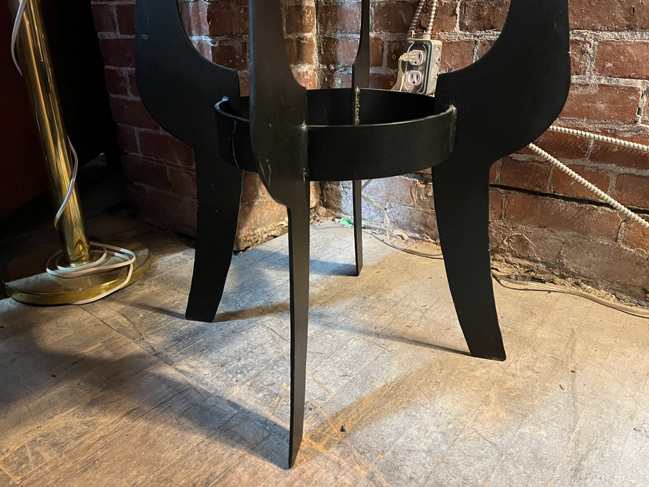 Round Table with Bronze leaf inlay