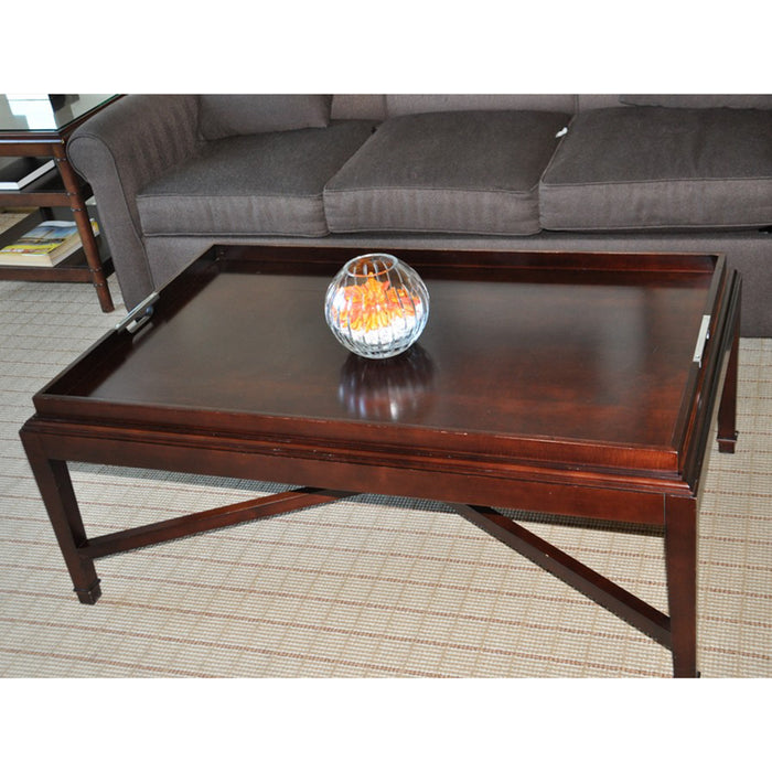 Dark Wood Coffee Table with Handle Detail SHG