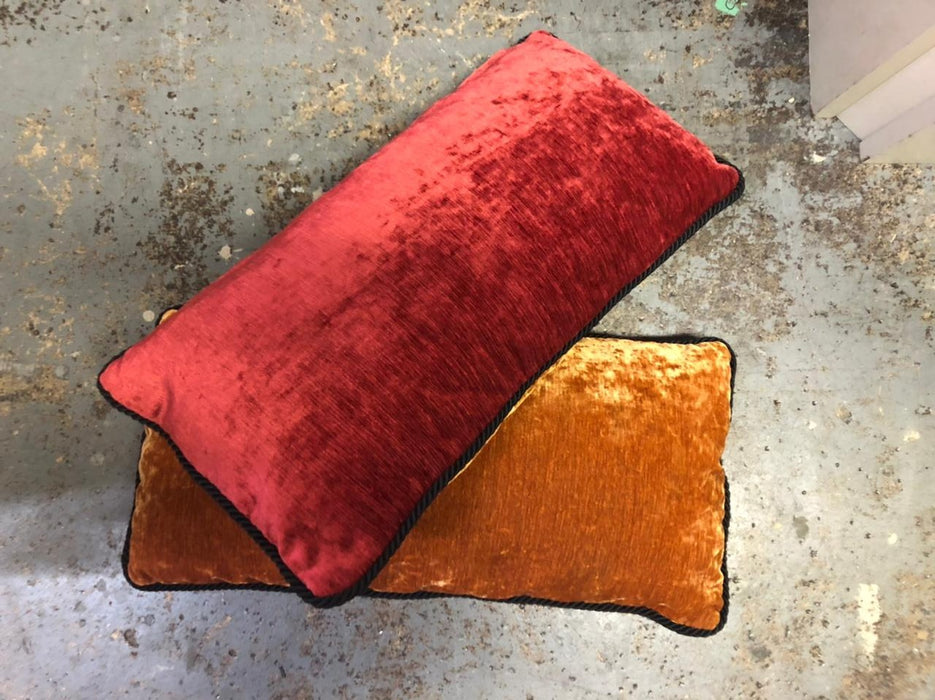 Decorative Pillow Red and Orange Velvet