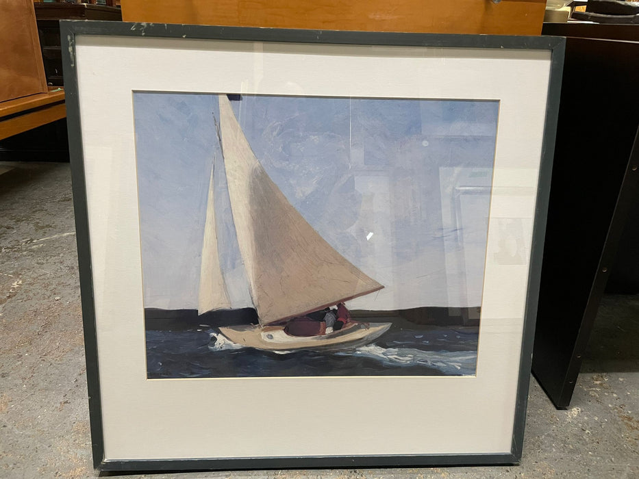 Blue Framed Sailboat Picture