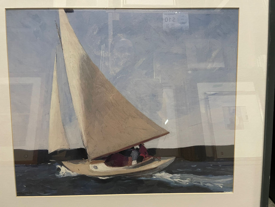 Blue Framed Sailboat Picture