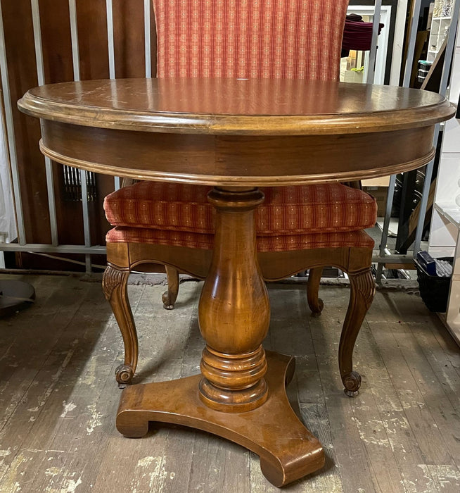 30" Round Wood Pedestal Table