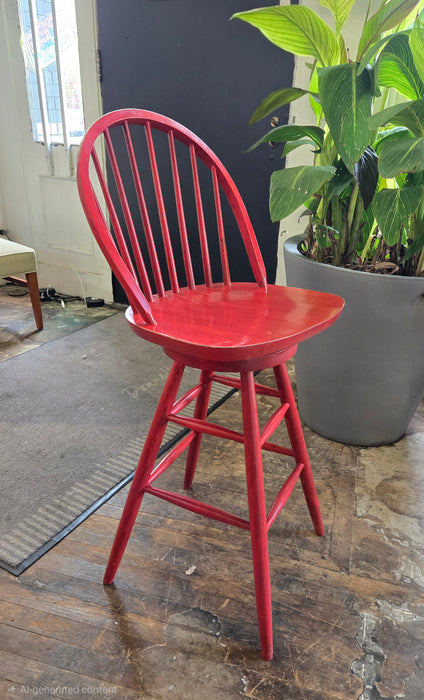 Red Wood Bar Stool