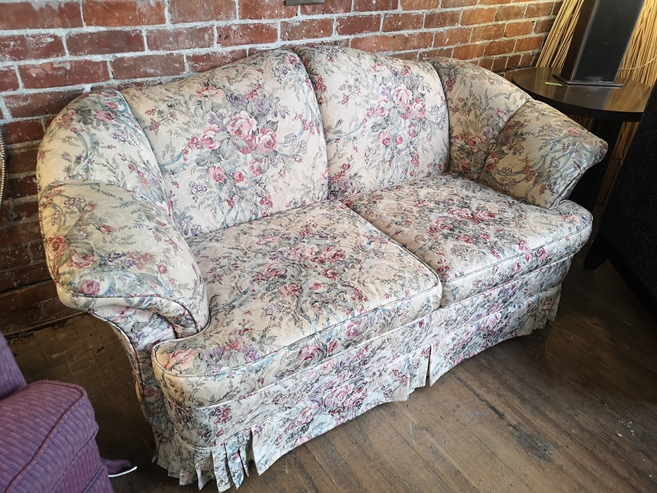 White Floral Loveseat