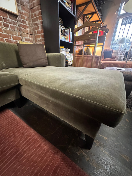 Velvet green sectional couch