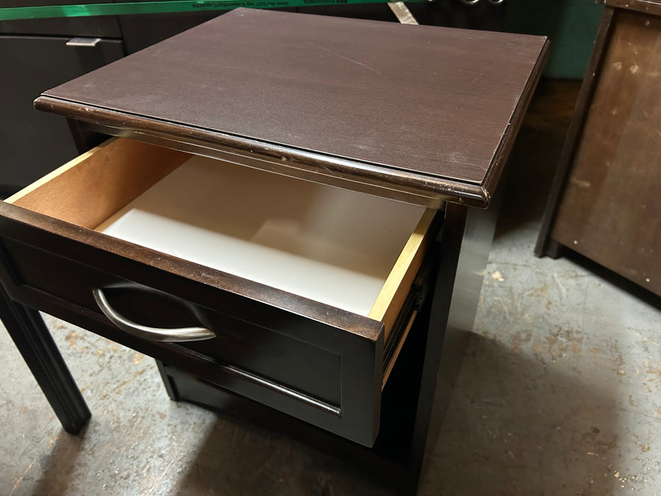 Dark Wood Beside Table