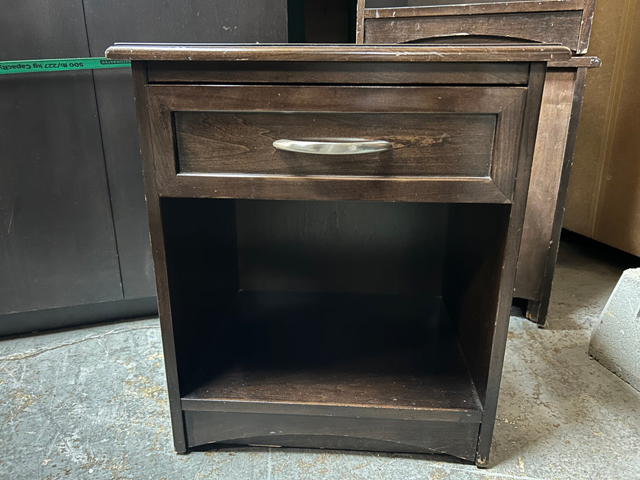 Dark Wood Beside Table