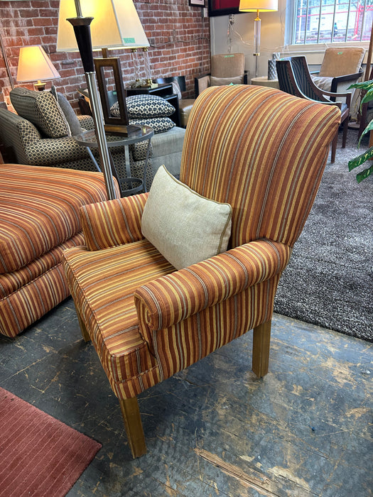 Striped High Back Chair