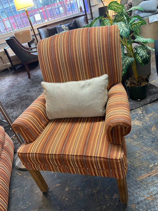 Striped High Back Chair