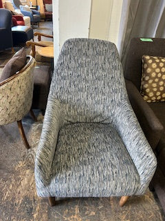 Blue-Grey Patterned Sofa Chair