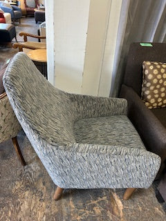 Blue-Grey Patterned Sofa Chair