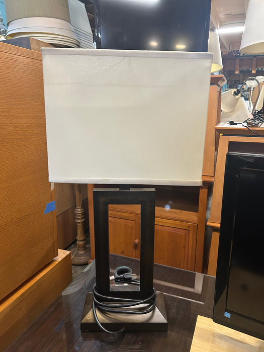 Brown Rectangle Cut Out Lamp