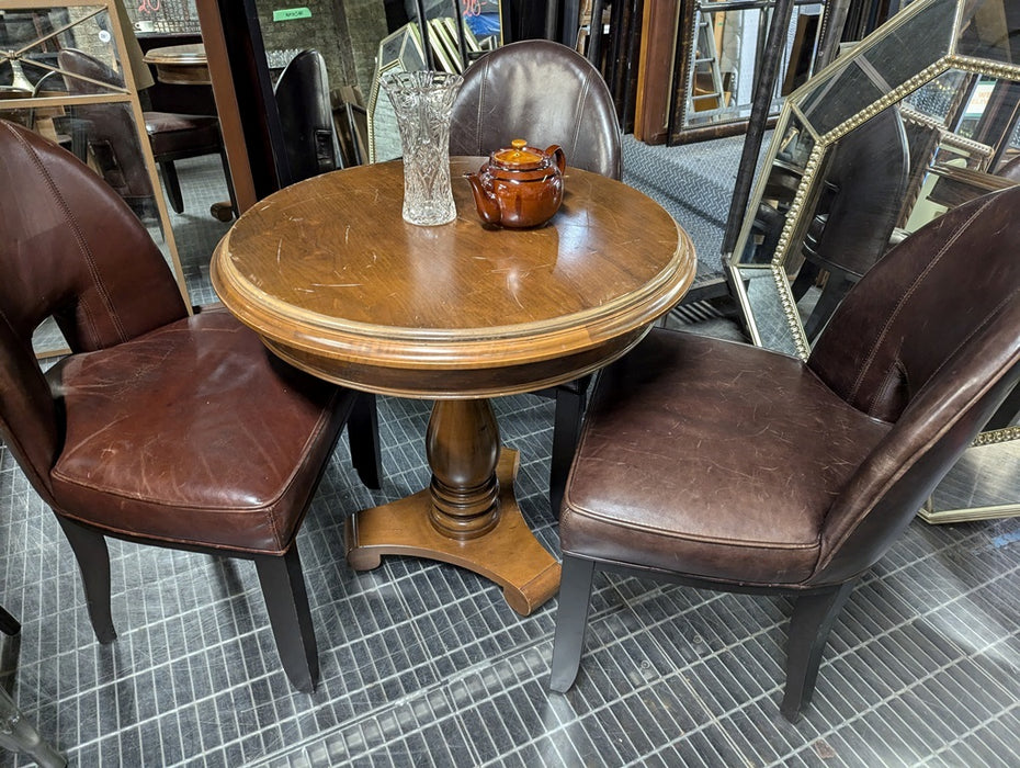 30" Round Wood Pedestal Table