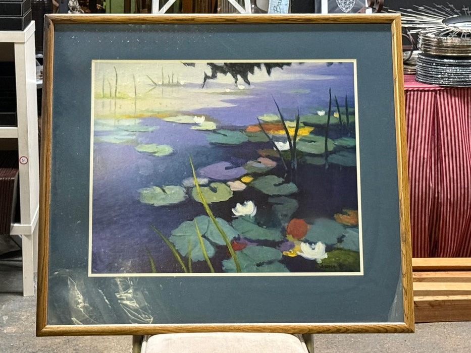 Lilly Pad Print With Wood Framed