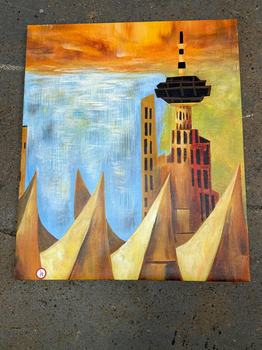 Colorful Vancouver Cityscape Print NO FRAME