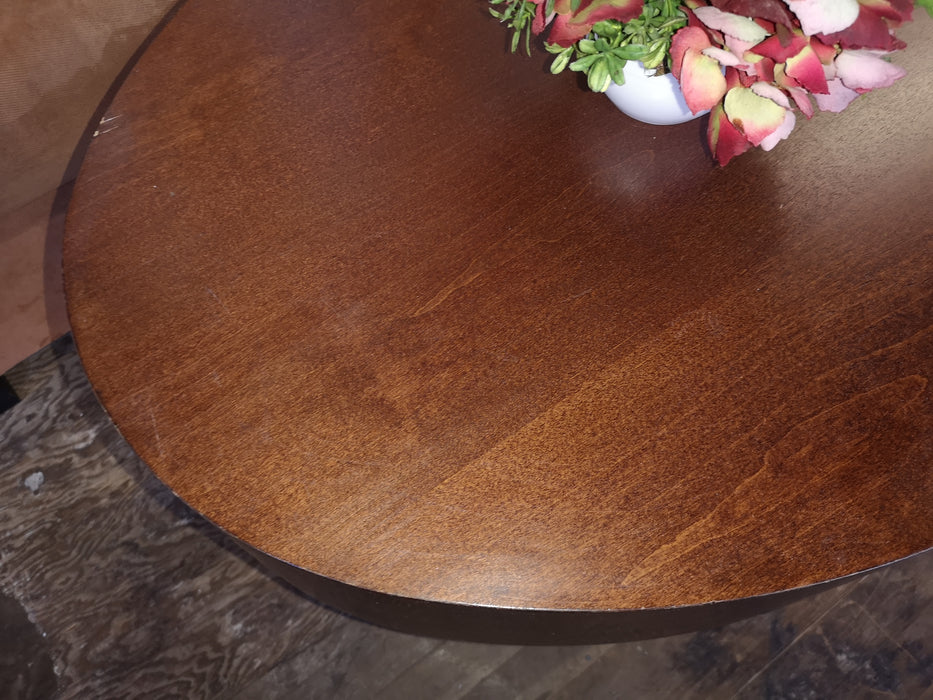 Dark Wood Oval Coffee Table WGV