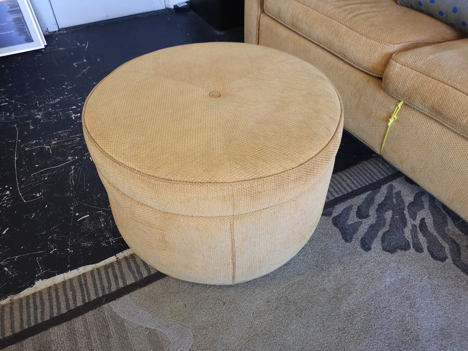 Round Yellow Ottoman with Tufted Centre FSW