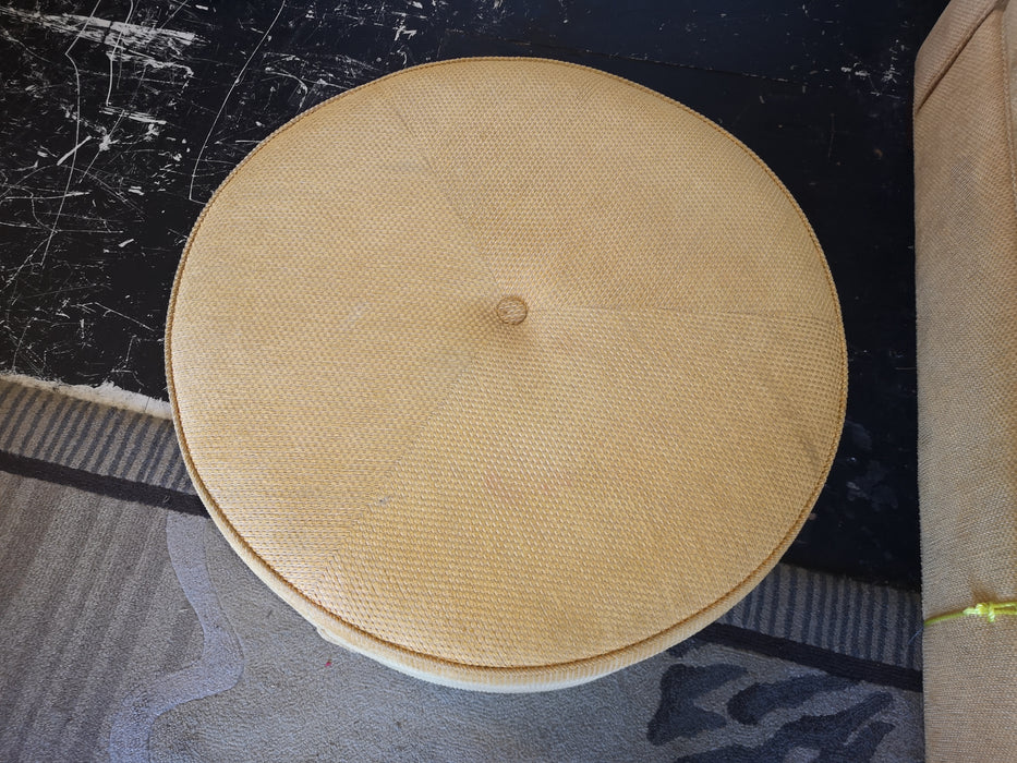 Round Yellow Ottoman with Tufted Centre FSW