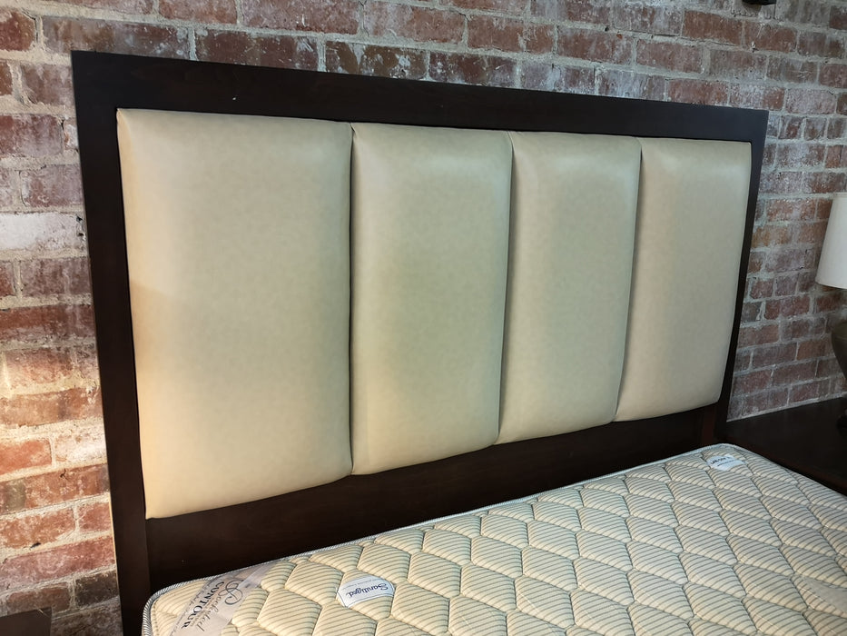 Queen/King Dark Wood Padded Upholstery Headboard CLW