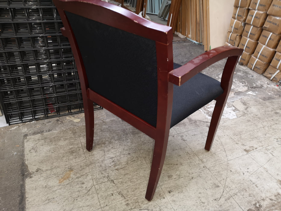 Cherry Color Arm Chair with Black Upholstery