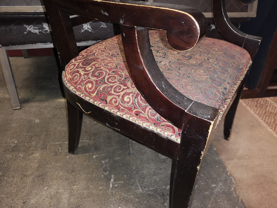 Asian Inspired Dining Chair with Arms