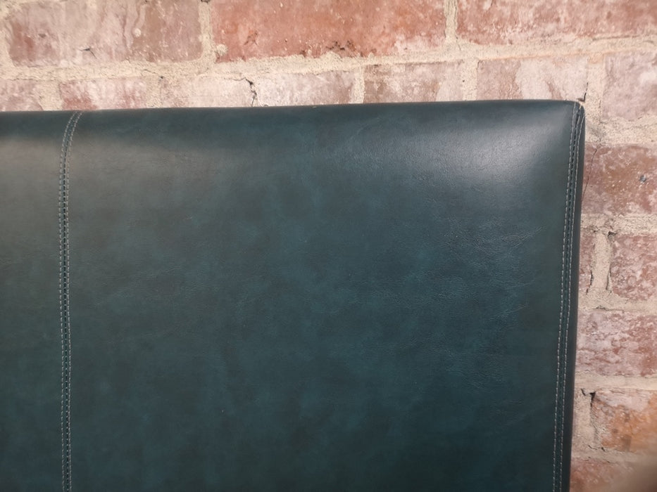 Leather Look Headboard in Blue or Beige Double Size