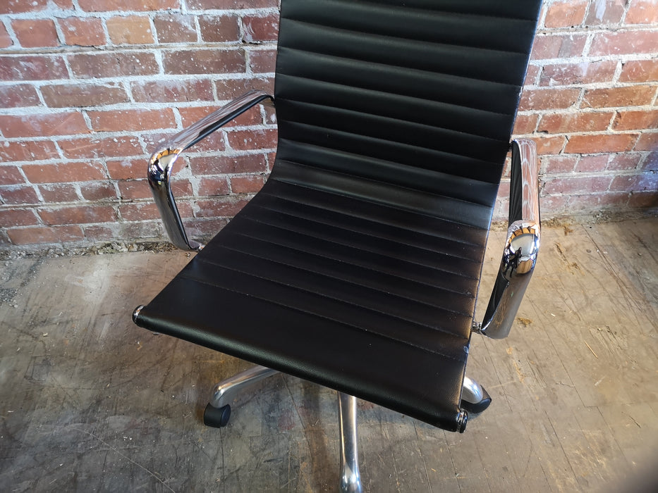 Black Office chair with Chrome Handles