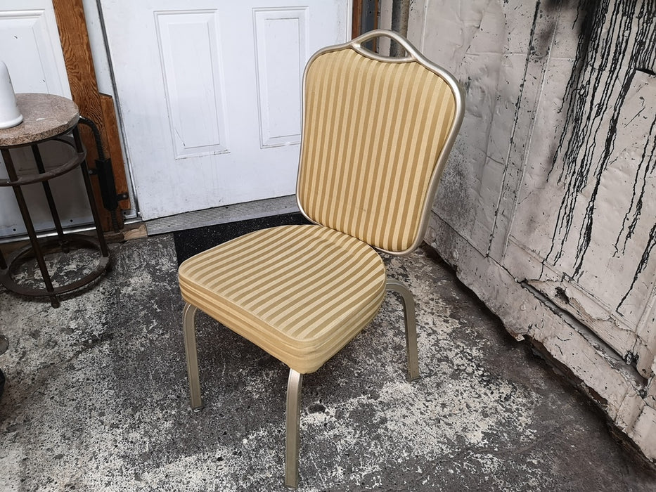 Gold Striped Stacking Chair