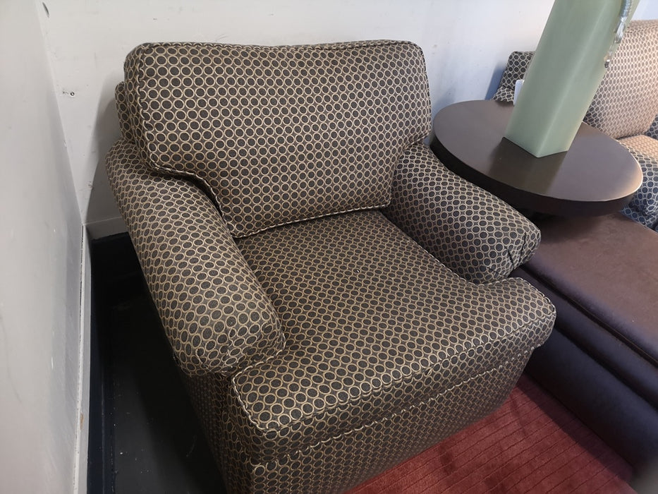 Grey Circle Print Upholstered Chairs