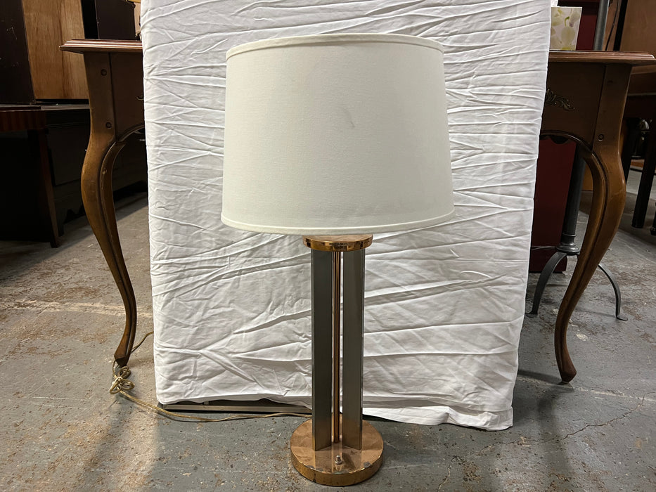 Metal Table lamp in silver and bronze